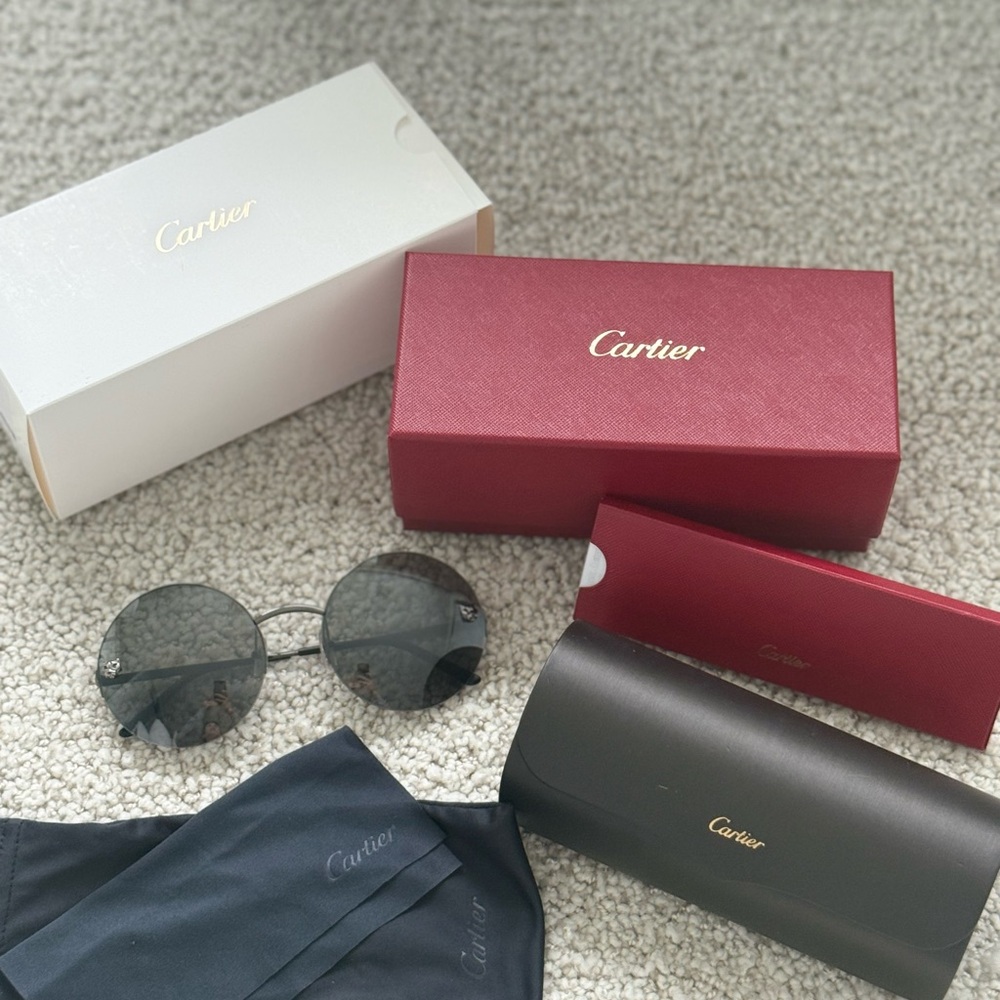 Cartier Grey and Silver Sunglasses